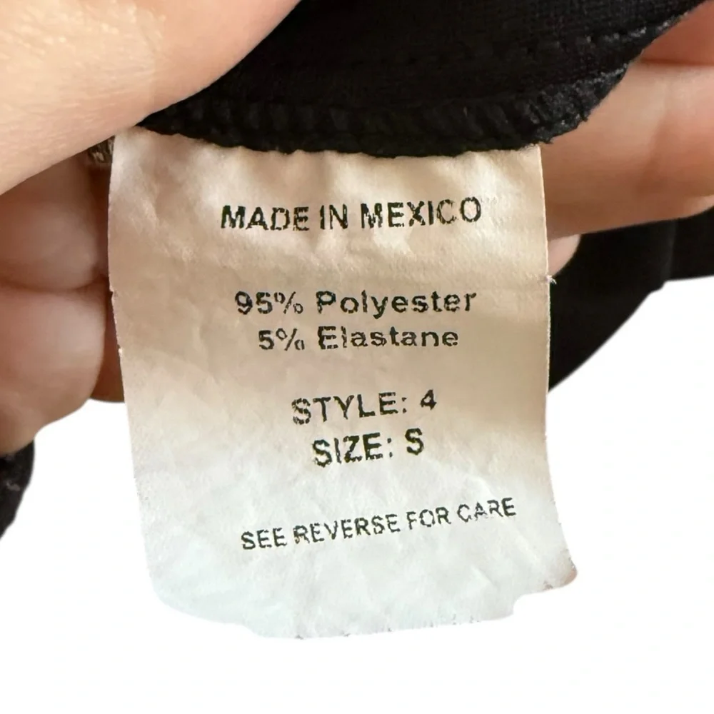 Adina Las Vegas Puff Sleeve Ruffle Hem Dress Black Women’s Small Knee Length - Picture 6 of 6